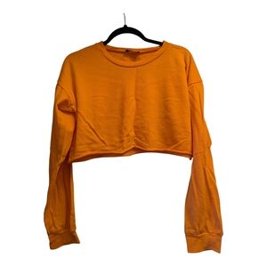 PrettyLittleThing Bright Orange Cropped Sweatshirt - US8